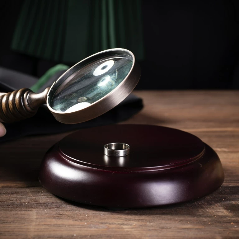 lupa i&nbsp;obrączka na&nbsp;podstawce